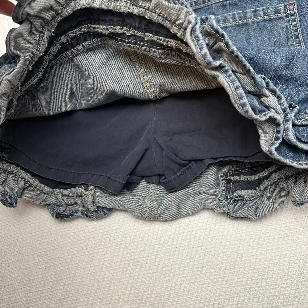 Gymboree Girls Bottoms, Ruffle Hem Mini Jean Skorts, Sz 10